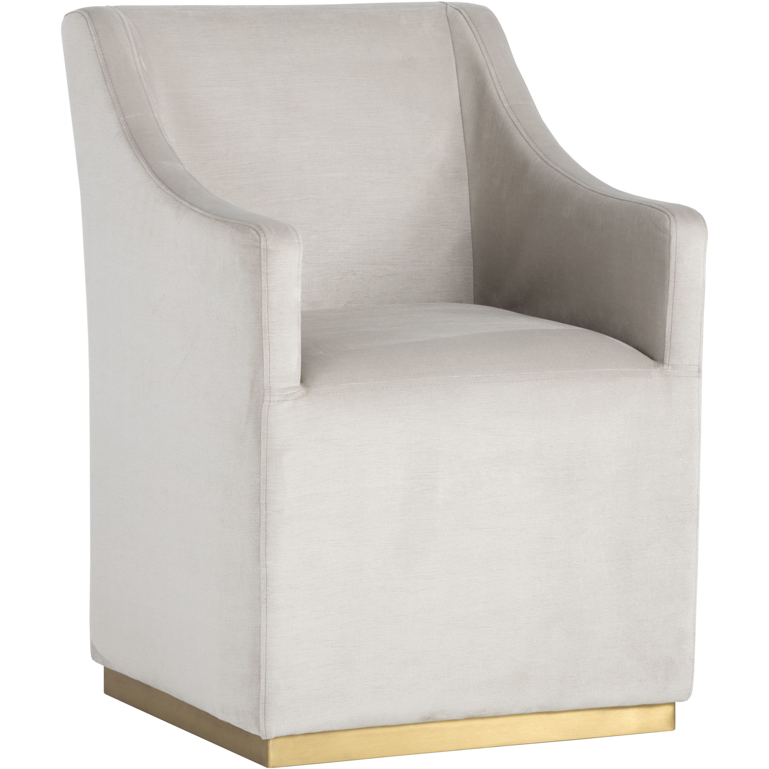 Zane Piccolo Prosecco Wheeled Dining Armchair, Wheeled